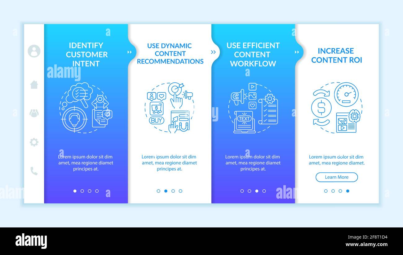 Smart content tips onboarding vector template Stock Vector