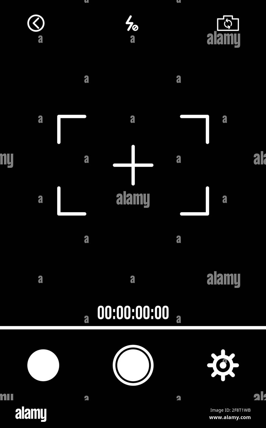 Camera focusing screen. Vector illustration. Camera screen for