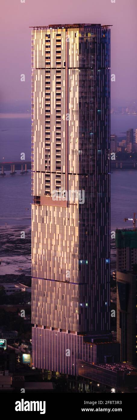 Oberoi Three Sixty West Tower A- an all-glass skyscraper in Worli, Mumbai, India. Stock Photo