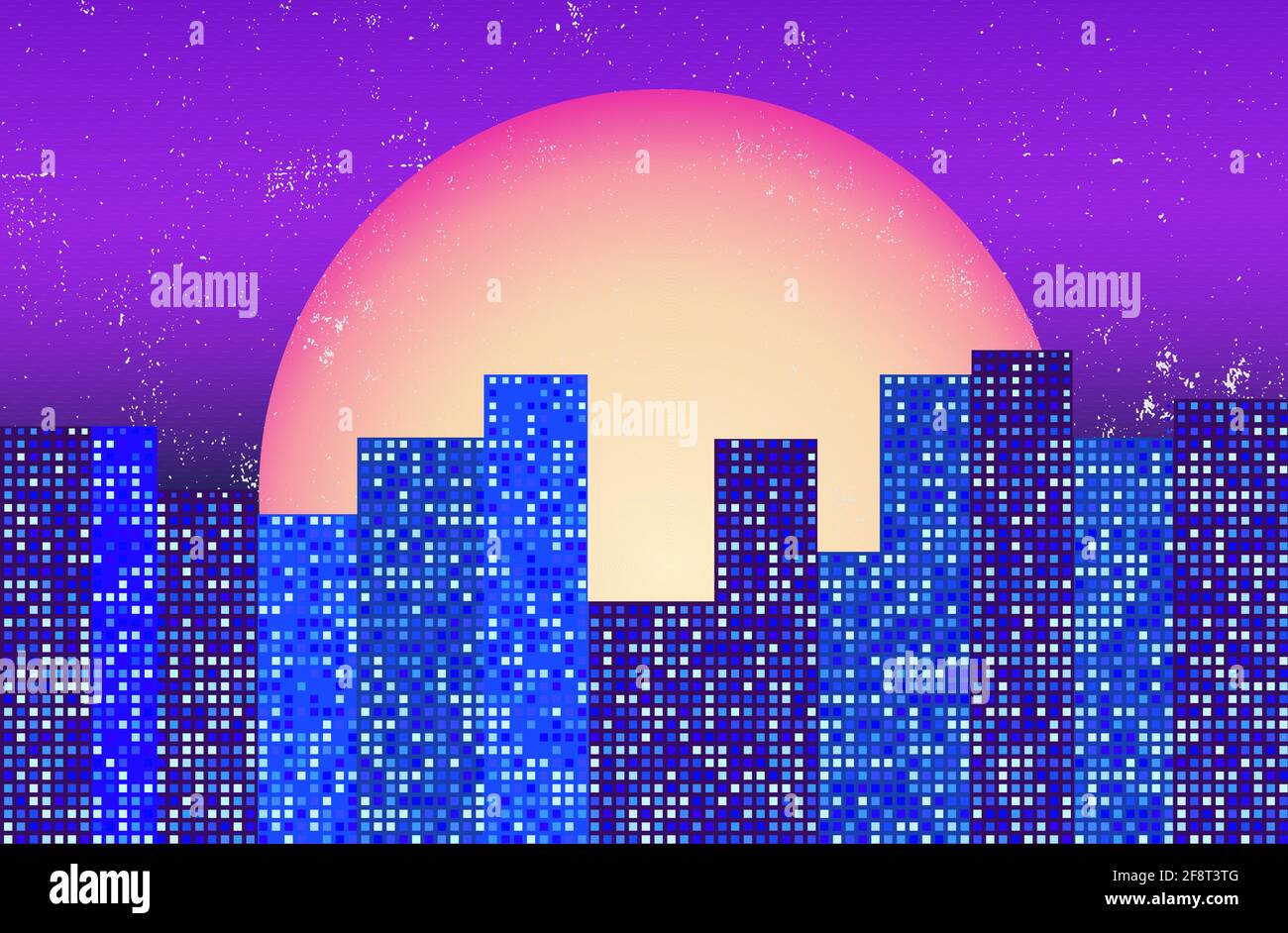 Night cityscape modern urban vector illustration. Scyscraper skyline dark scene background. Stock Vector