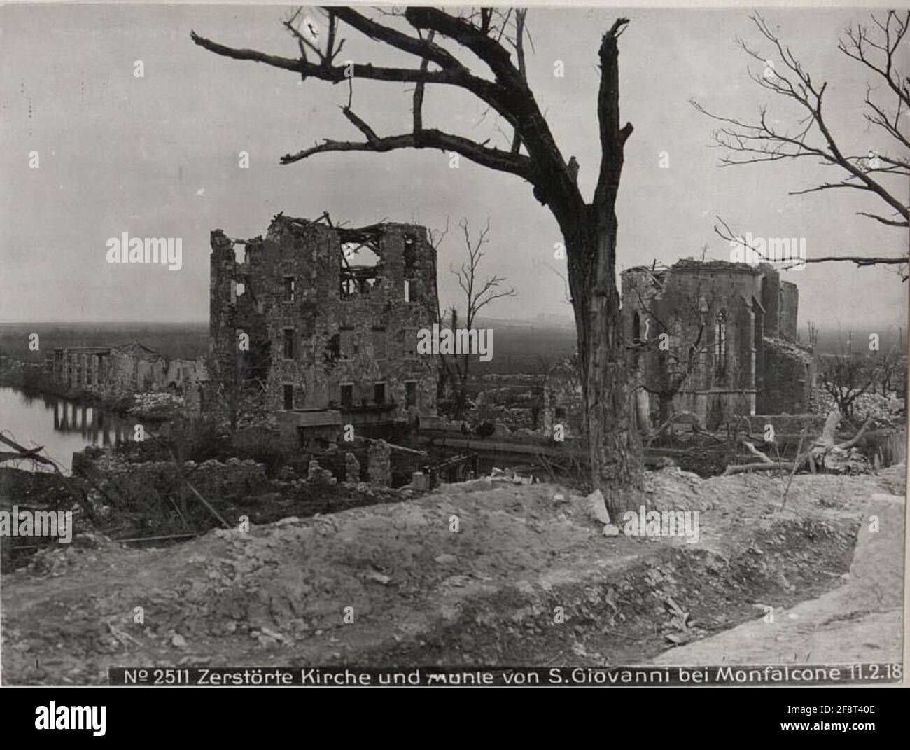 Destroyed Church and M ### by S.Giovanni at Monfalcone 11.2.18. . Stock Photo