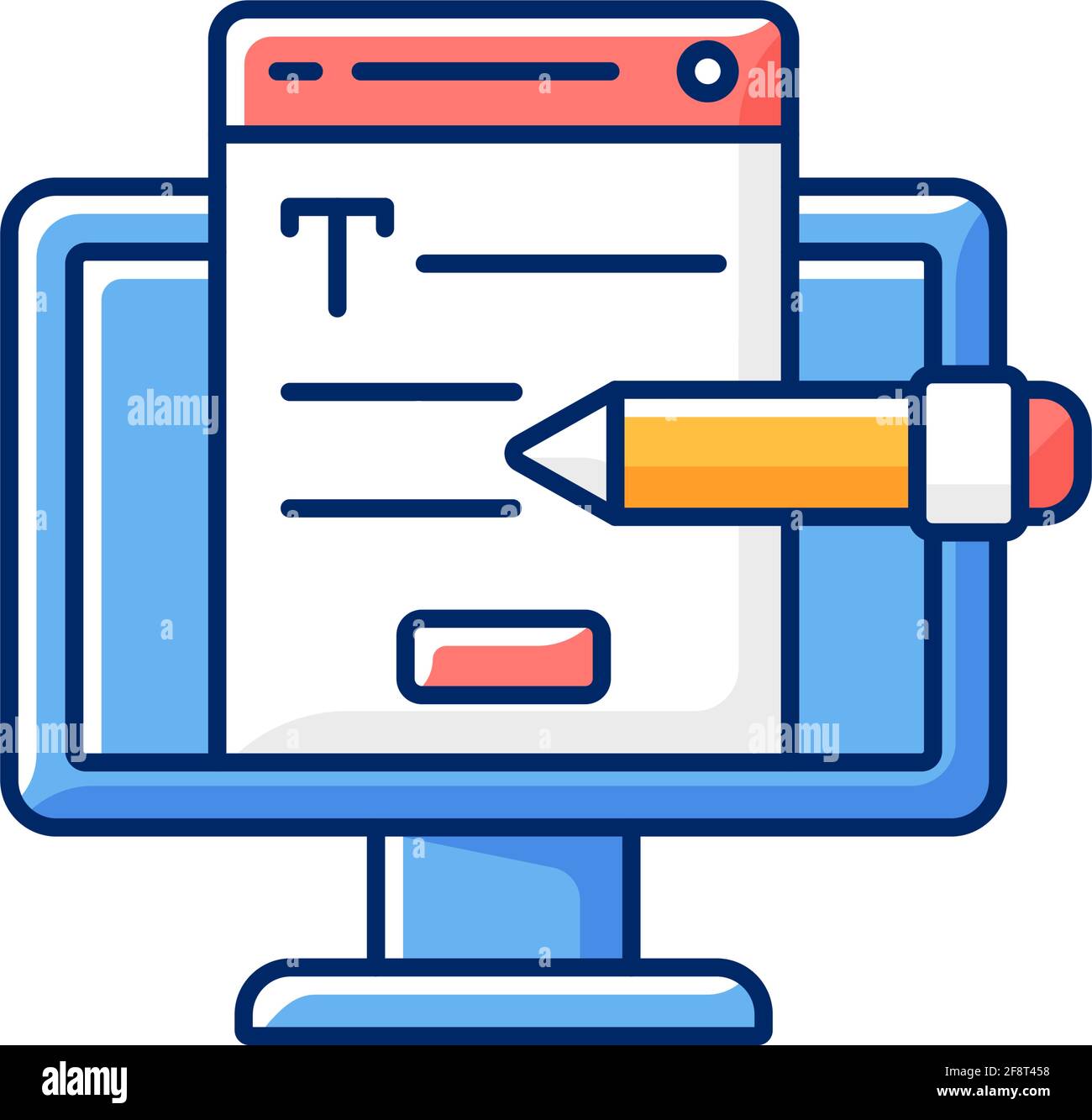 Website content RGB color icon Stock Vector