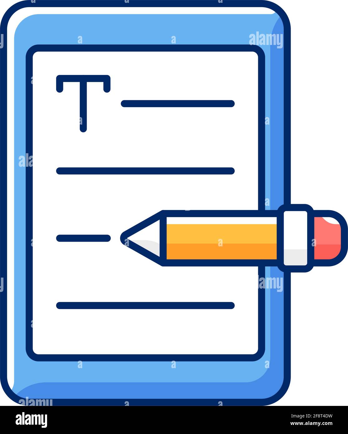 E book writing RGB color icon Stock Vector
