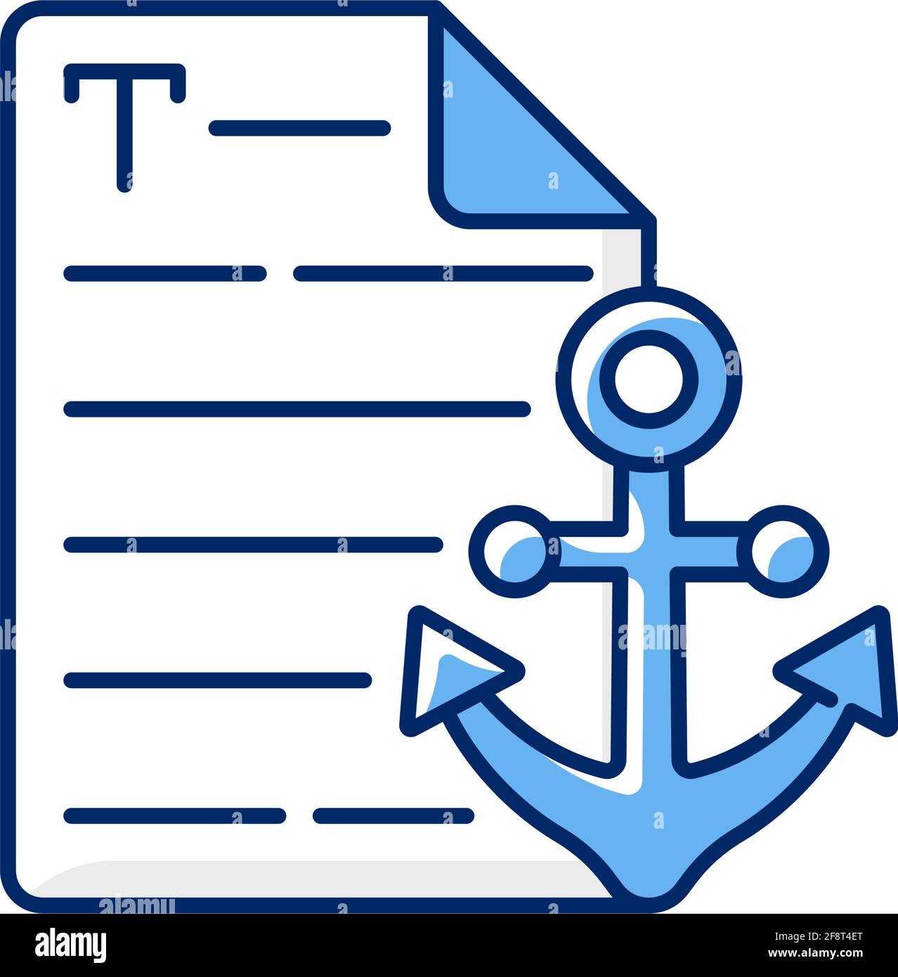 Anchor text RGB color icon Stock Vector