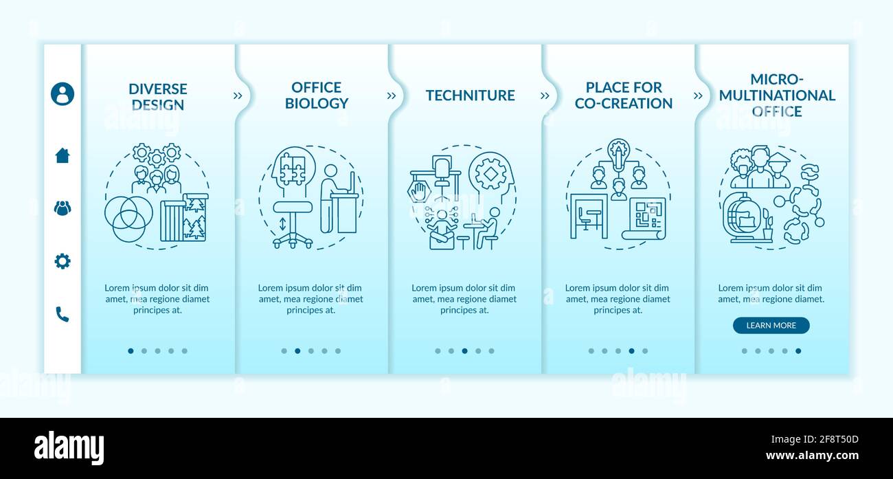 Workspace tendencies onboarding vector template Stock Vector