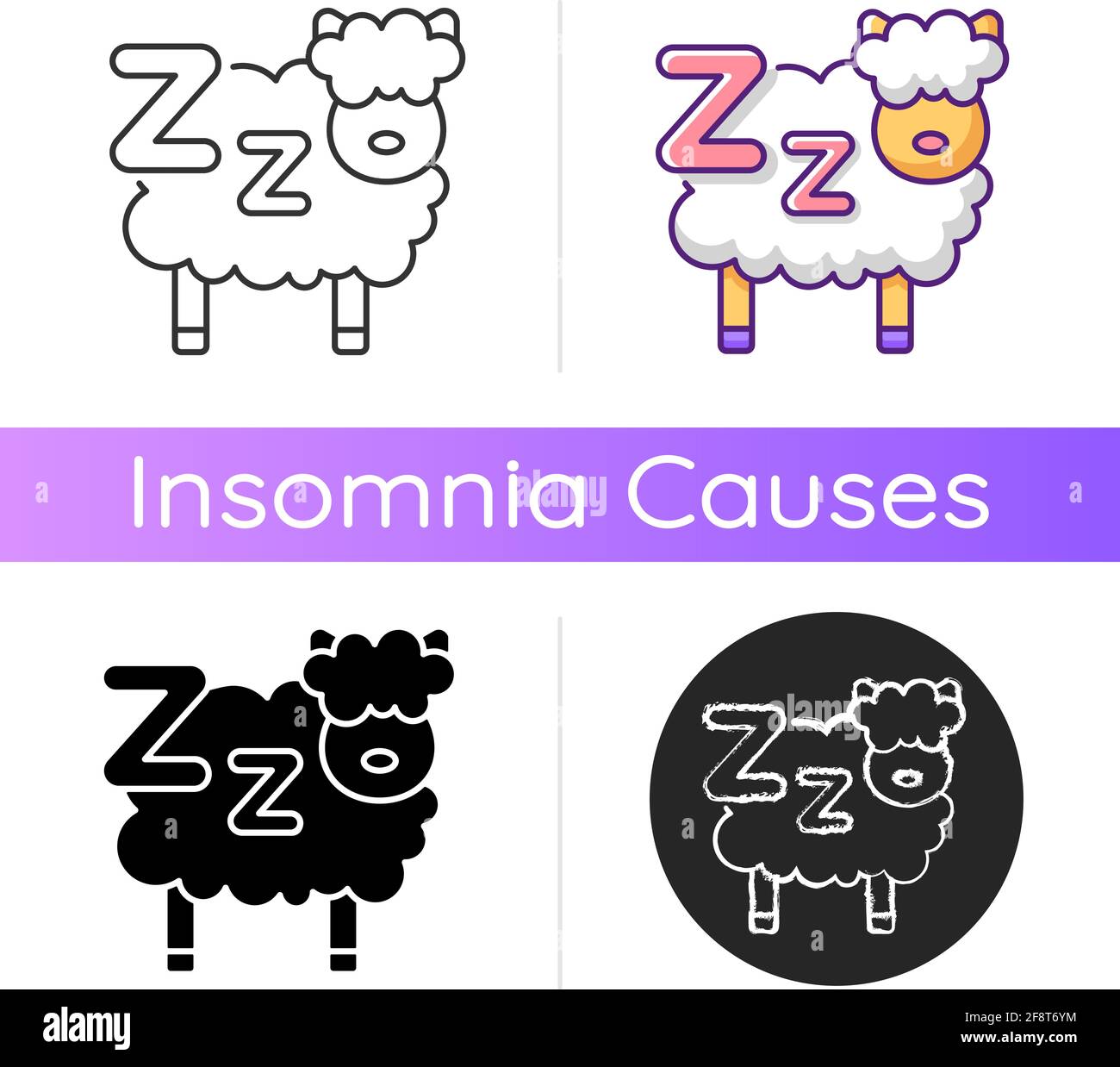 Counting sheeps icon Stock Vector