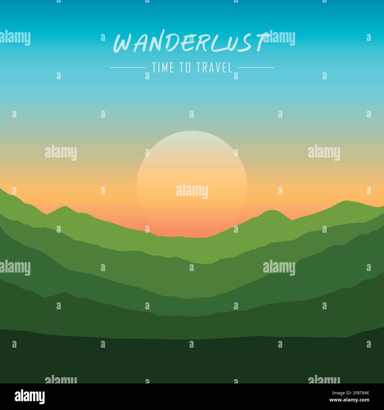 Horizontal green mountain Stock Vector Images - Alamy