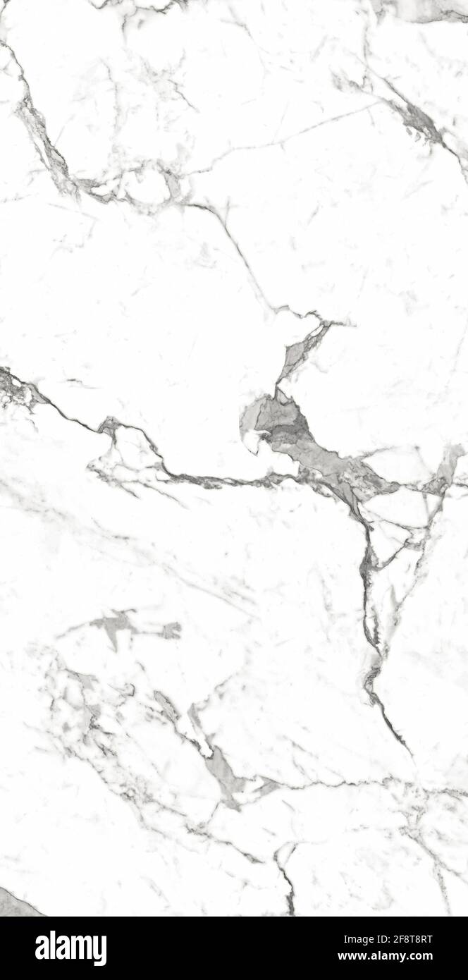 Statuario marble design with polished surface with white base and dark veins Stock Photo