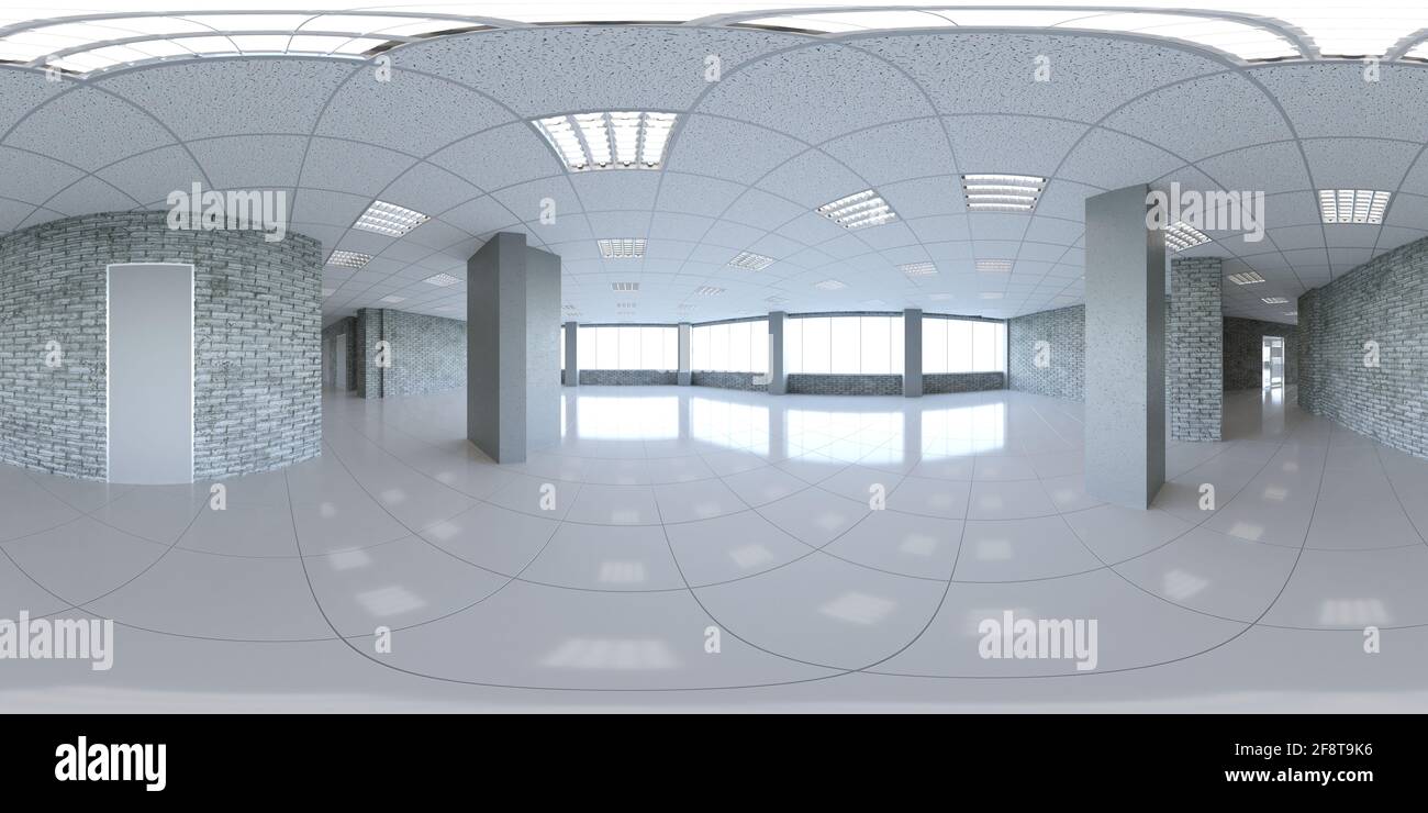 interior visualization, spherical panorama, 3D illustration Stock Photo ...