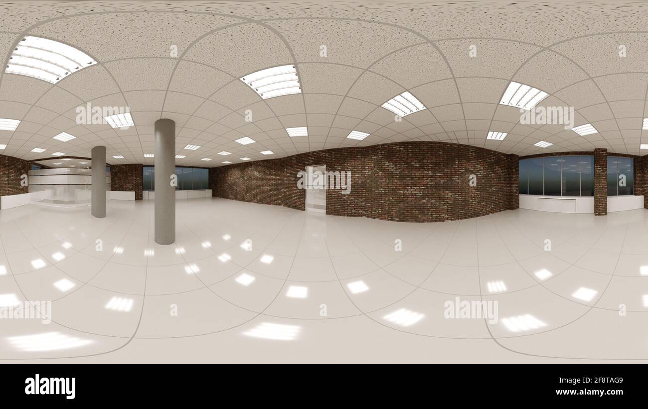 interior visualization, spherical panorama, 3D illustration Stock Photo ...