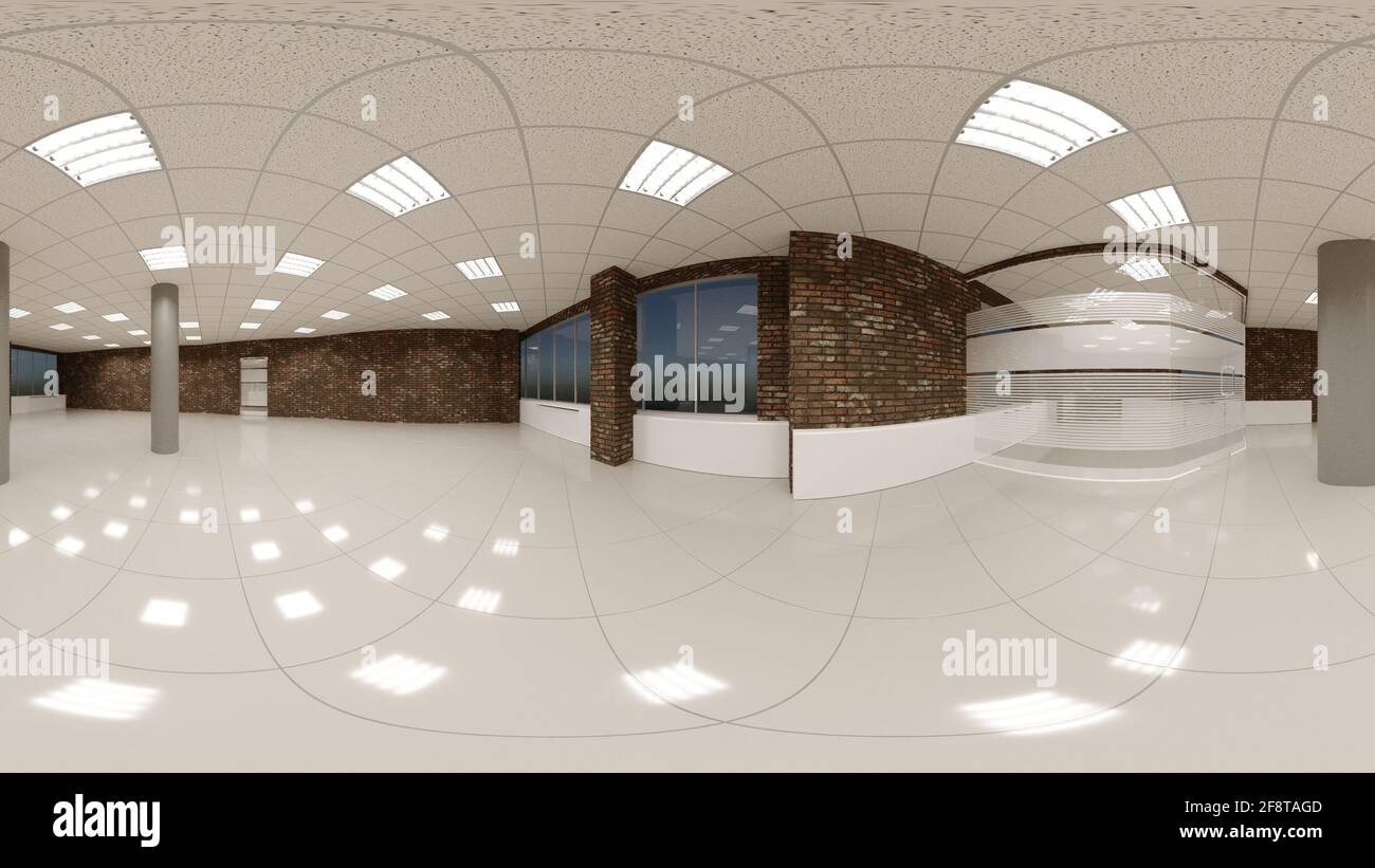 interior visualization, spherical panorama, 3D illustration Stock Photo ...