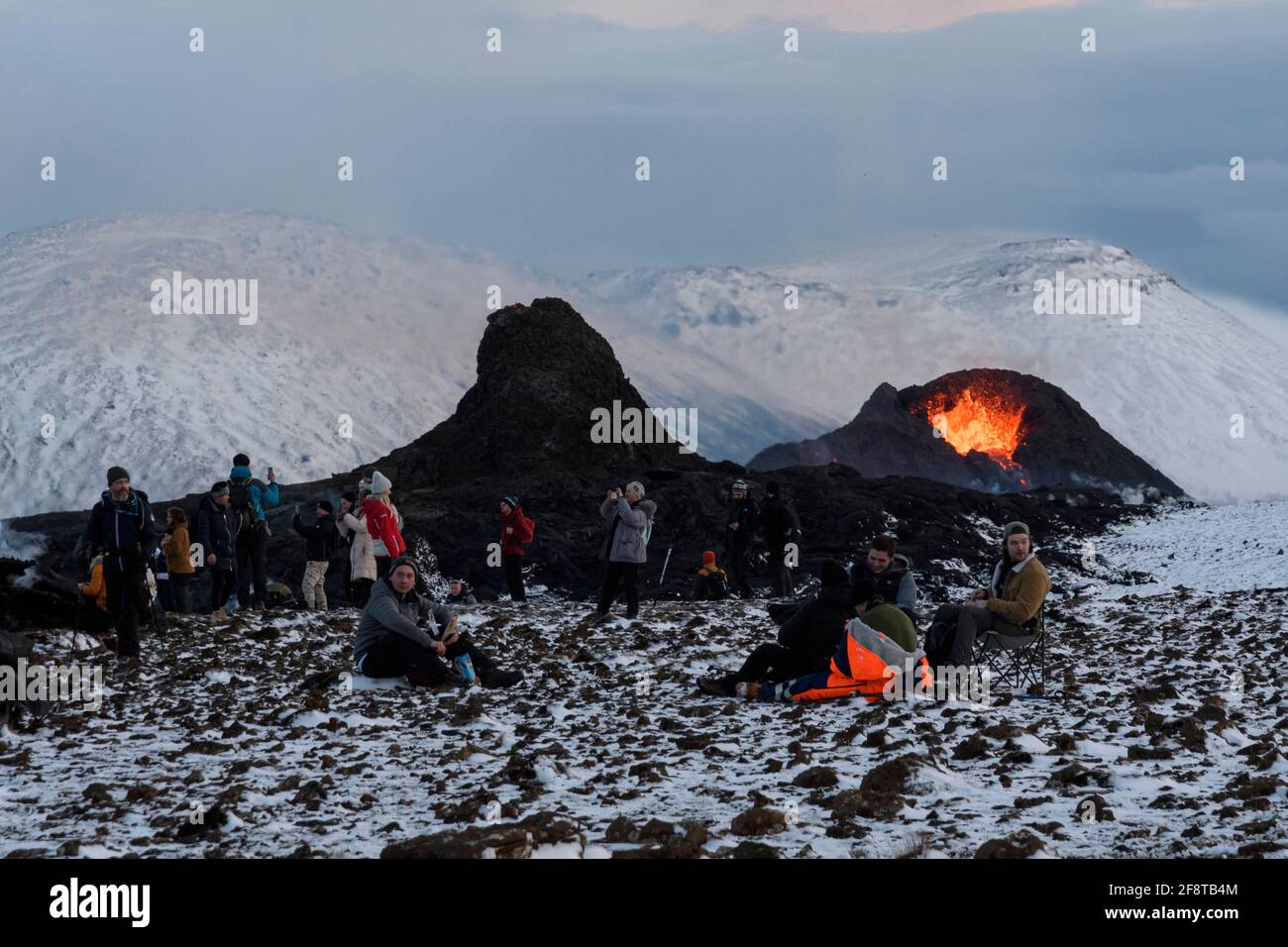 Mt Fagradalsfjall volcanic eruption, just 40 kilometres (25 miles) from