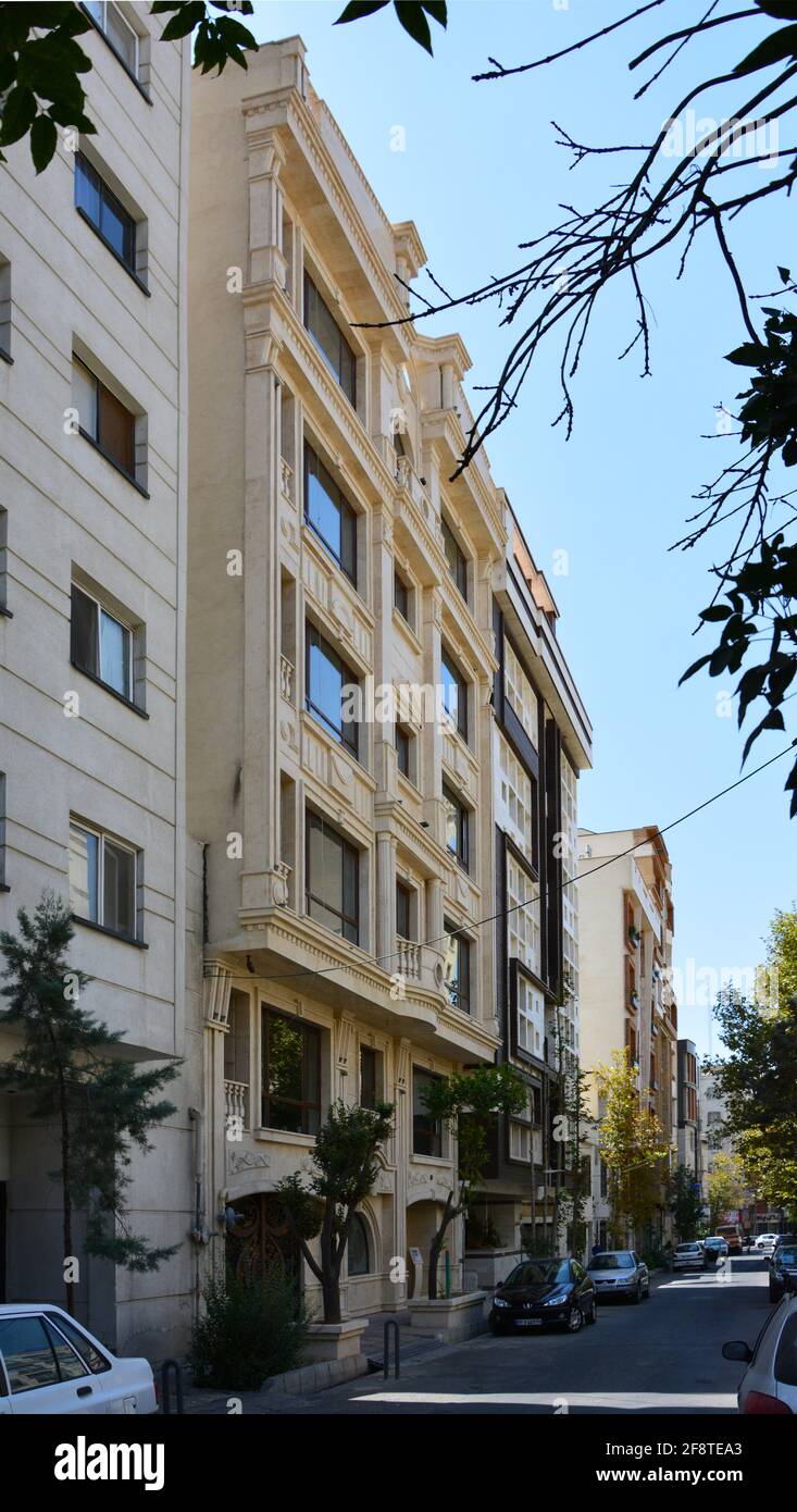Tehran, Iran. Contemporary apartment buildings in north Tehran Stock