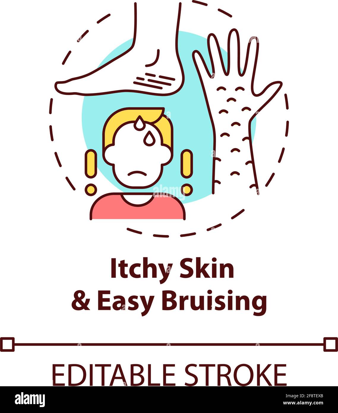 Itchy skin and easy bruising concept icon Stock Vector Image & Art Alamy