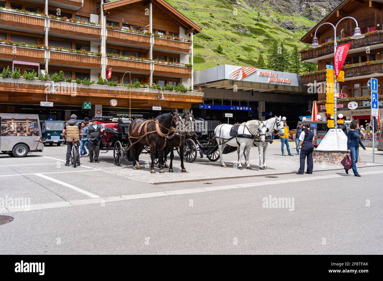 Zermatt horse carriage hires stock photography and images Alamy