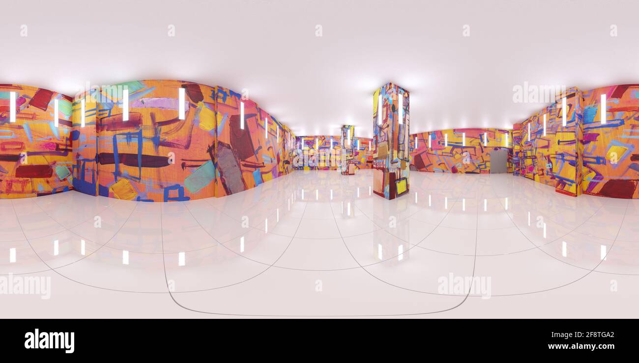 interior visualization, spherical panorama, 3D illustration Stock Photo ...
