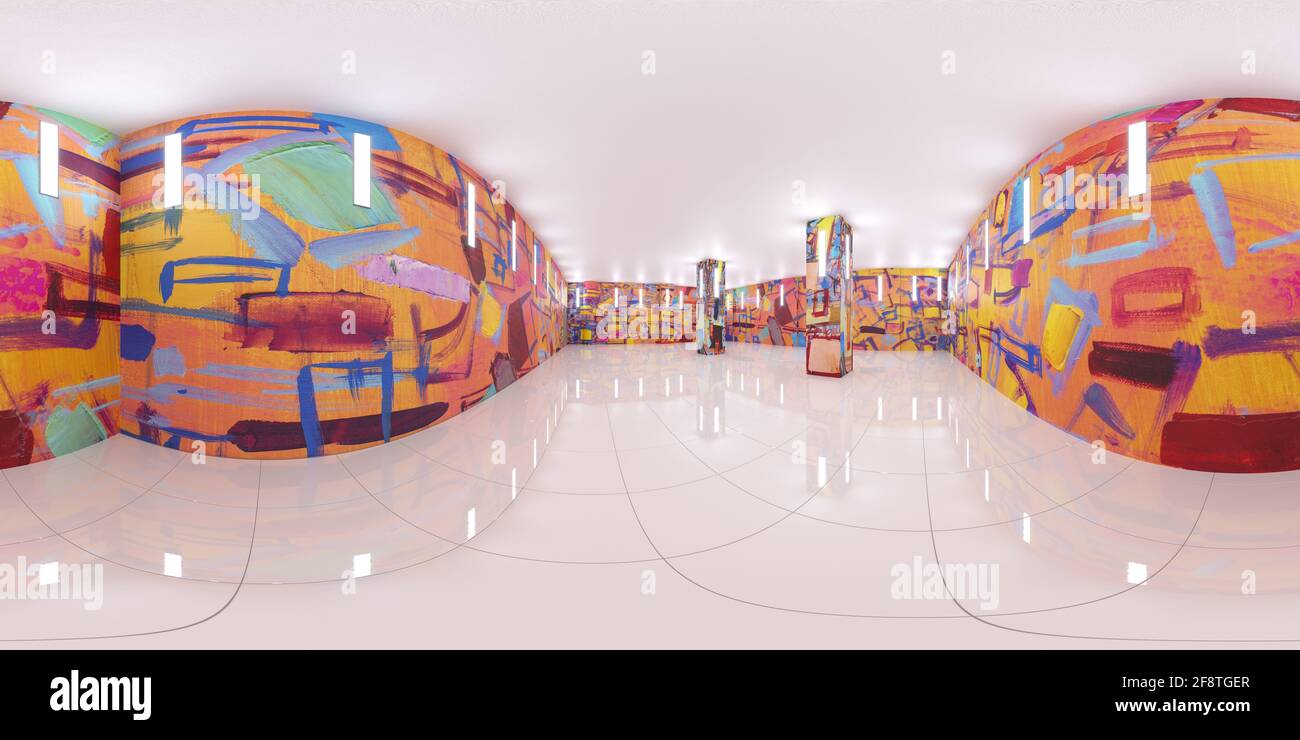 interior visualization, spherical panorama, 3D illustration Stock Photo ...