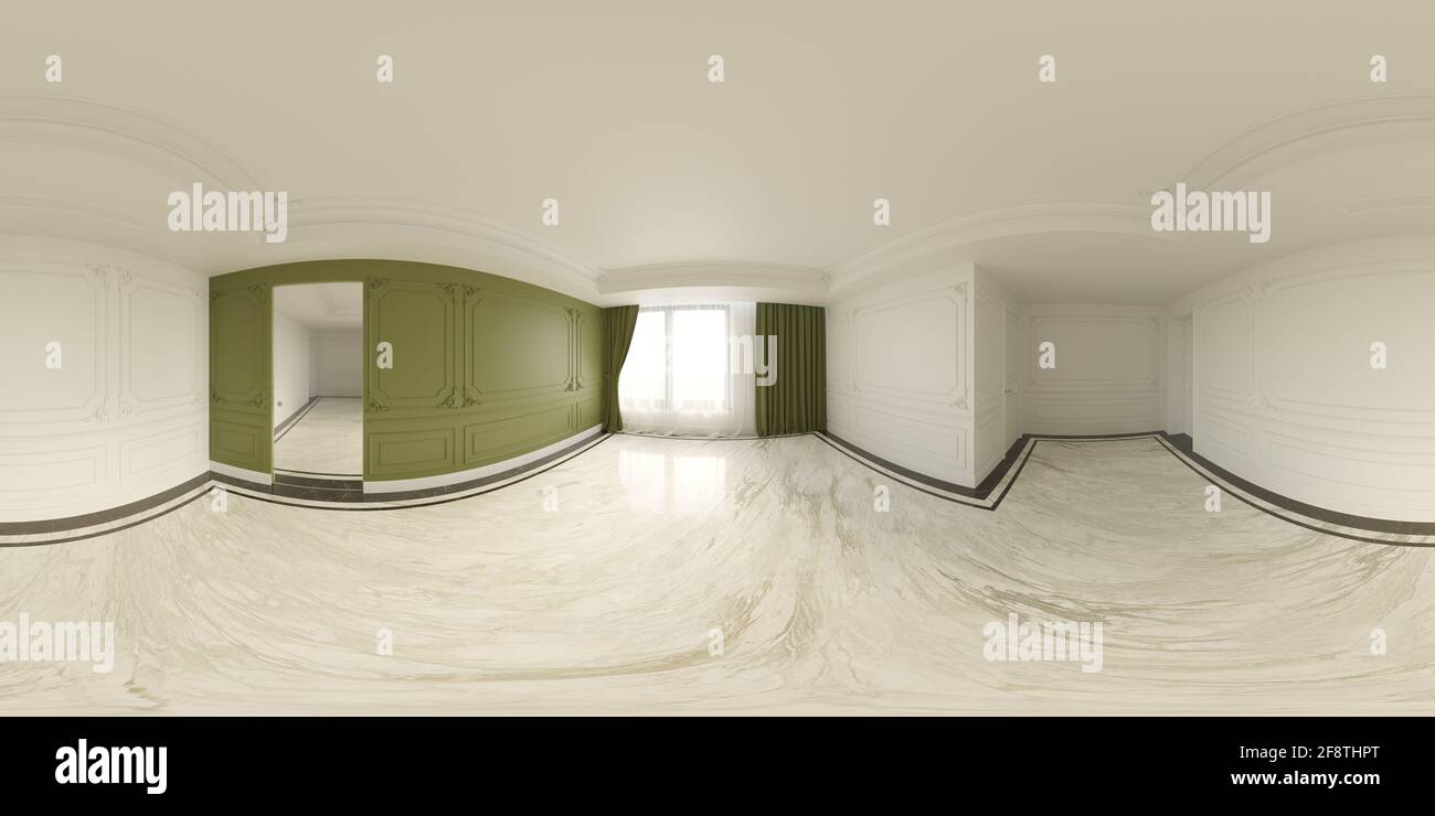interior visualization, spherical panorama, 3D illustration Stock Photo ...