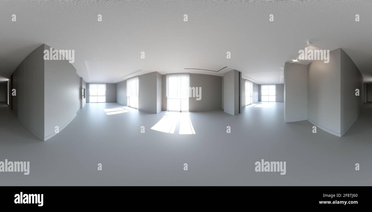 interior visualization, spherical panorama, 3D illustration Stock Photo ...