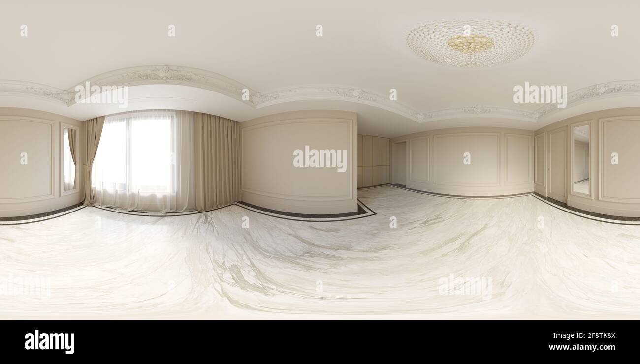 interior visualization, spherical panorama, 3D illustration Stock Photo ...