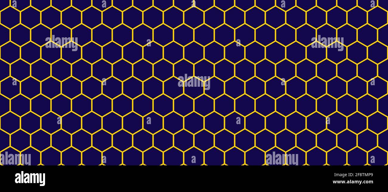 Abstract blue and gold hexagon pattern background and texture ...