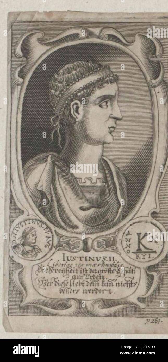 Justinus II., oströmischer Kaiser . Stock Photo