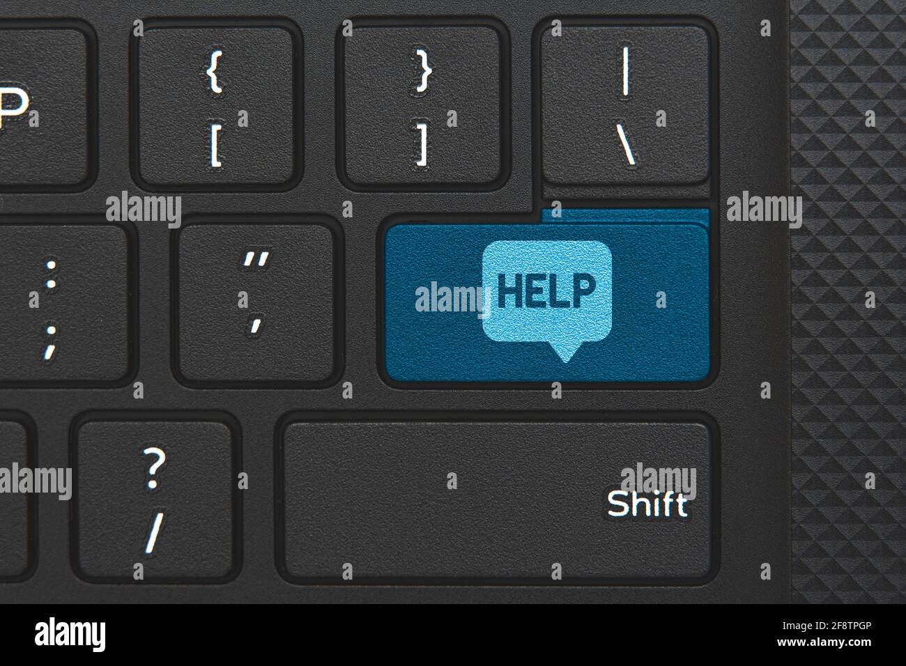 Help icon on computer keyboard key. Concept of help online Stock Photo