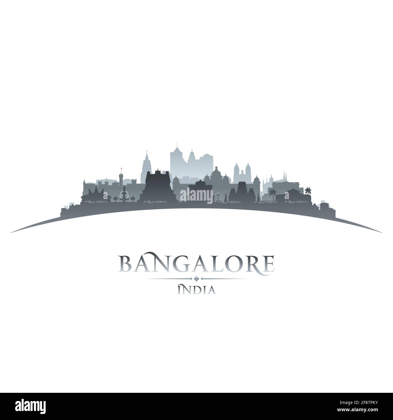 Bangalore India city skyline silhouette. Vector illustration Stock ...
