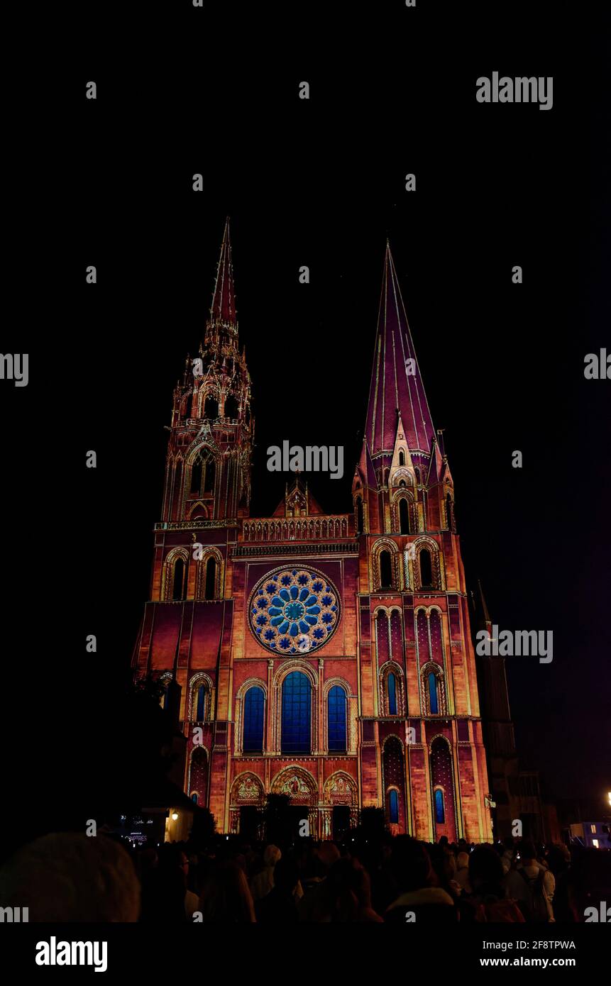 Chartres Light Light show on chartres cathedral hi-res stock photography and images ...