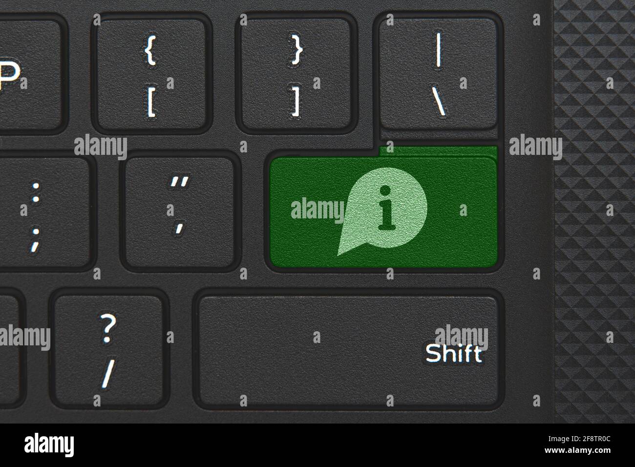 Info icon on computer keyboard. Concept of information Stock Photo