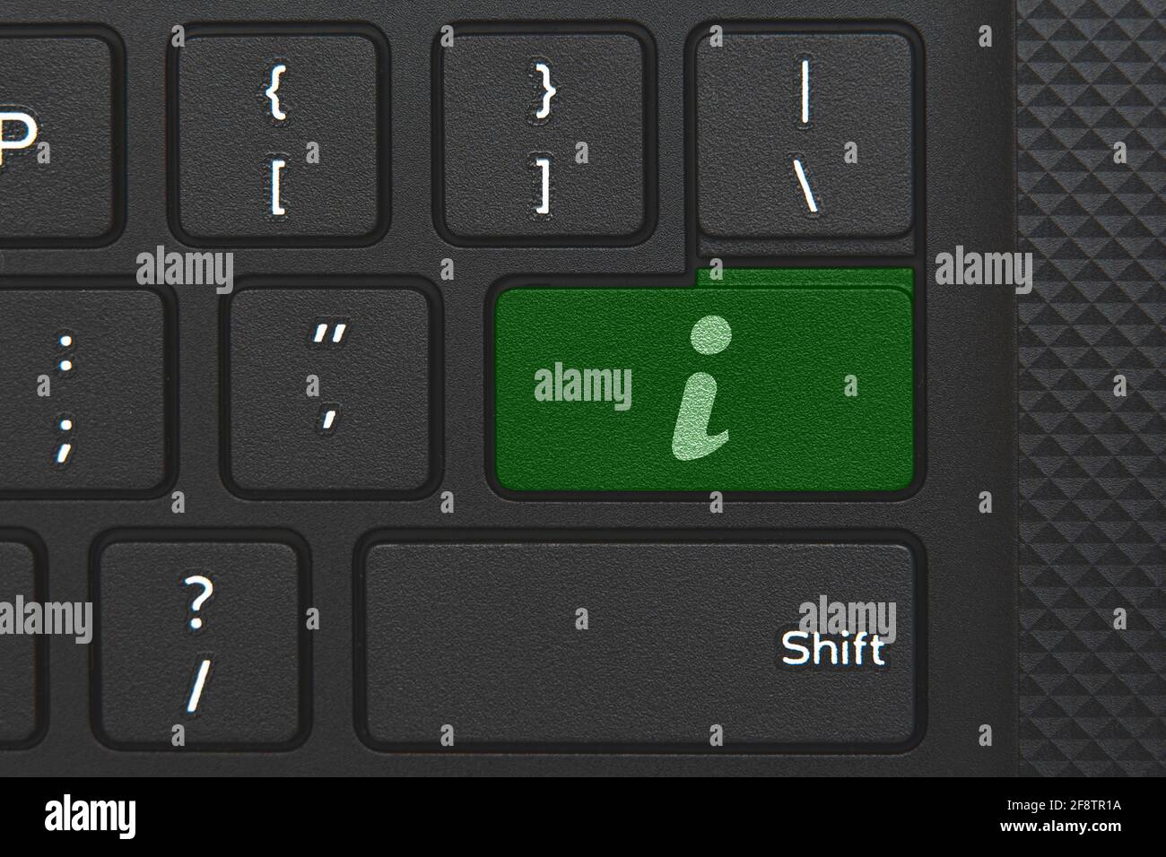 Info icon on computer keyboard. Concept of information Stock Photo