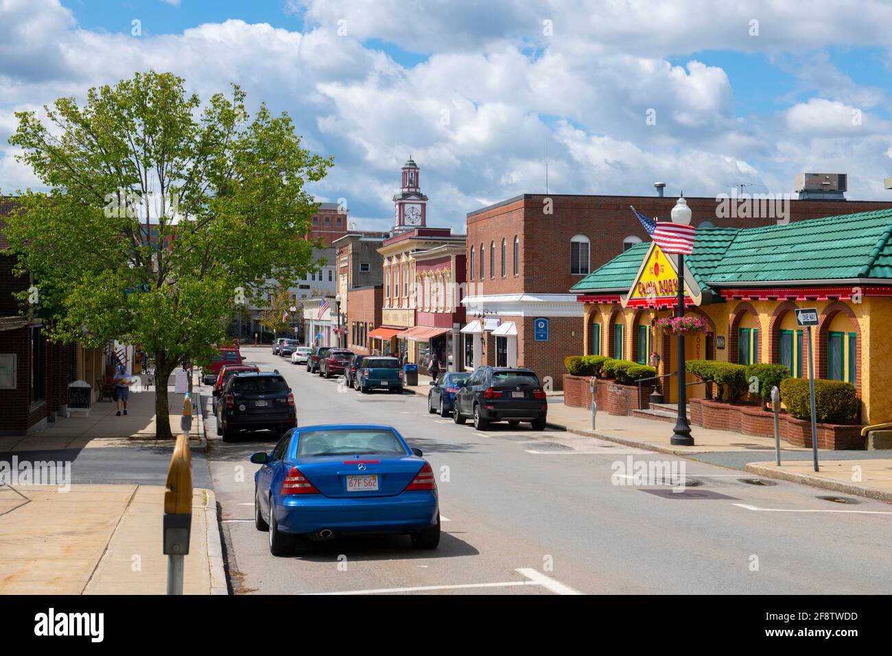 Historic commercial building on Nason Street near Main Street in