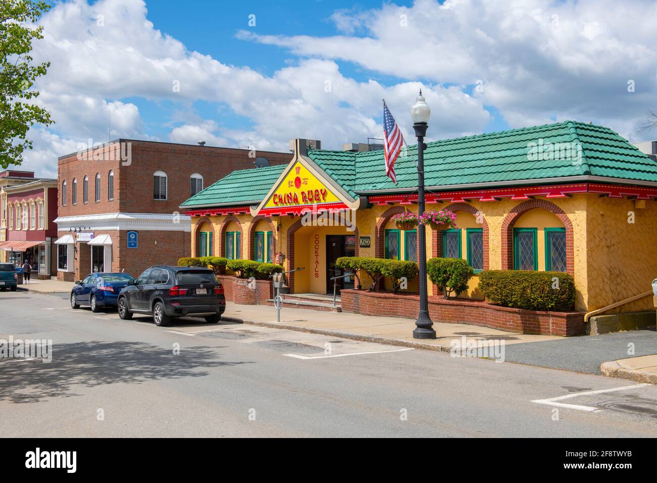 Historic commercial building on Nason Street near Main Street in