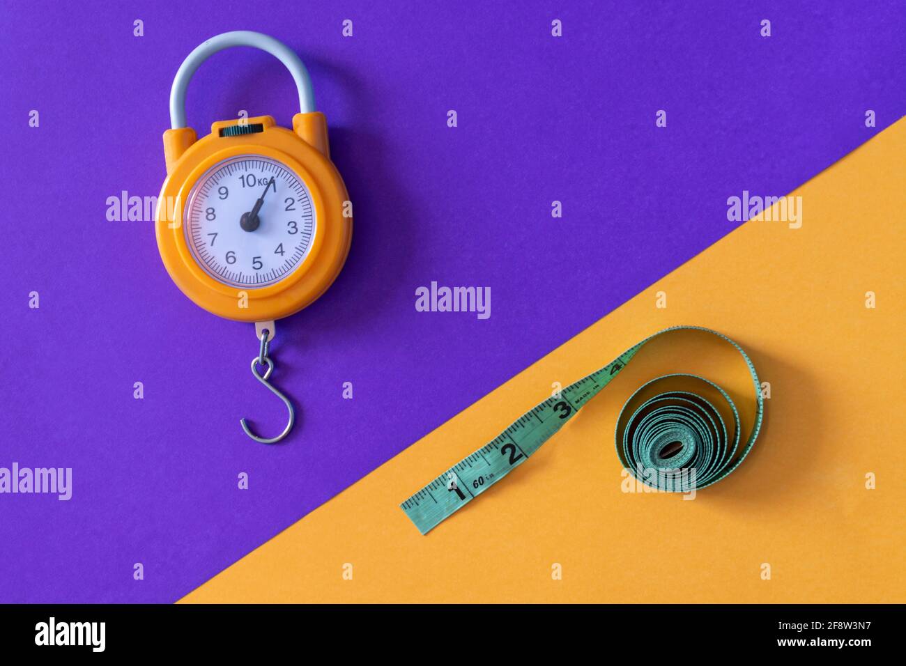 Weight scale and measuring tape Stock Photo Alamy