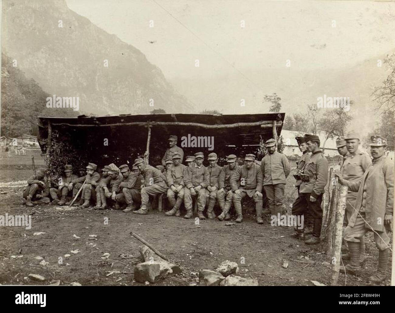 Italian prisoners of war in the camp Pologar Stock Photo - Alamy