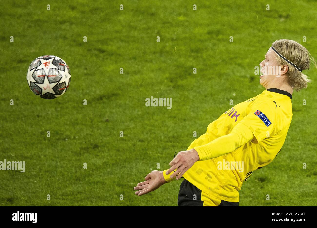 Erling Haaland (BVB) Borussia Dortmund - Manchester City 14.04.2021,  Fussball, Champions League, 1. Bundesliga, Saison 2020/21 Foto: Moritz  Müller C Stock Photo - Alamy