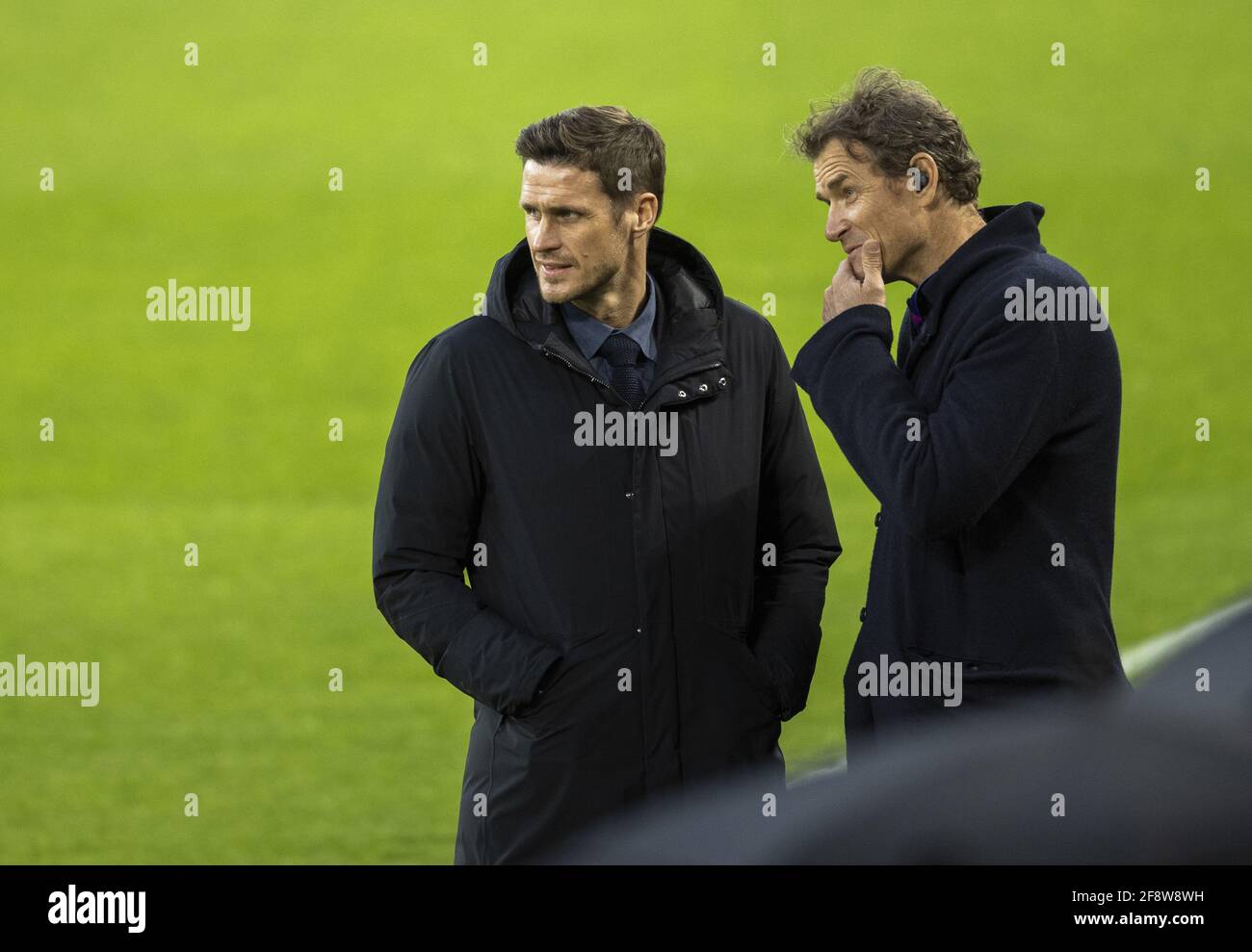 Sebastian Kehl (BVB) und Jens Lehmann  Borussia Dortmund - Manchester City 14.04.2021, Fussball, Champions League, 1. Bundesliga, Saison 2020/21  Foto Stock Photo