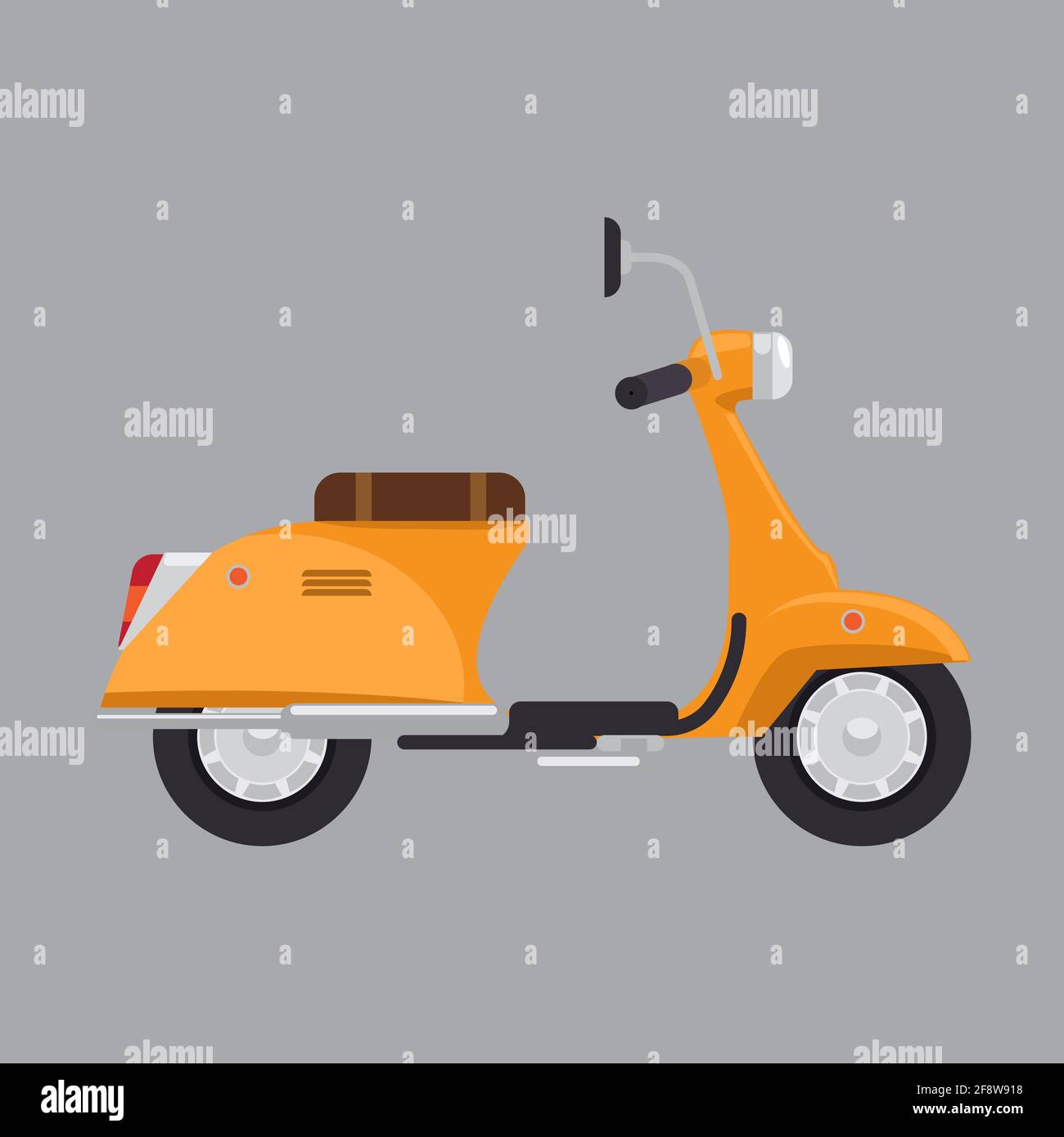 Scooter or modern motorcycle for Delivery. Flat and solid color vector illustration. Stock Vector
