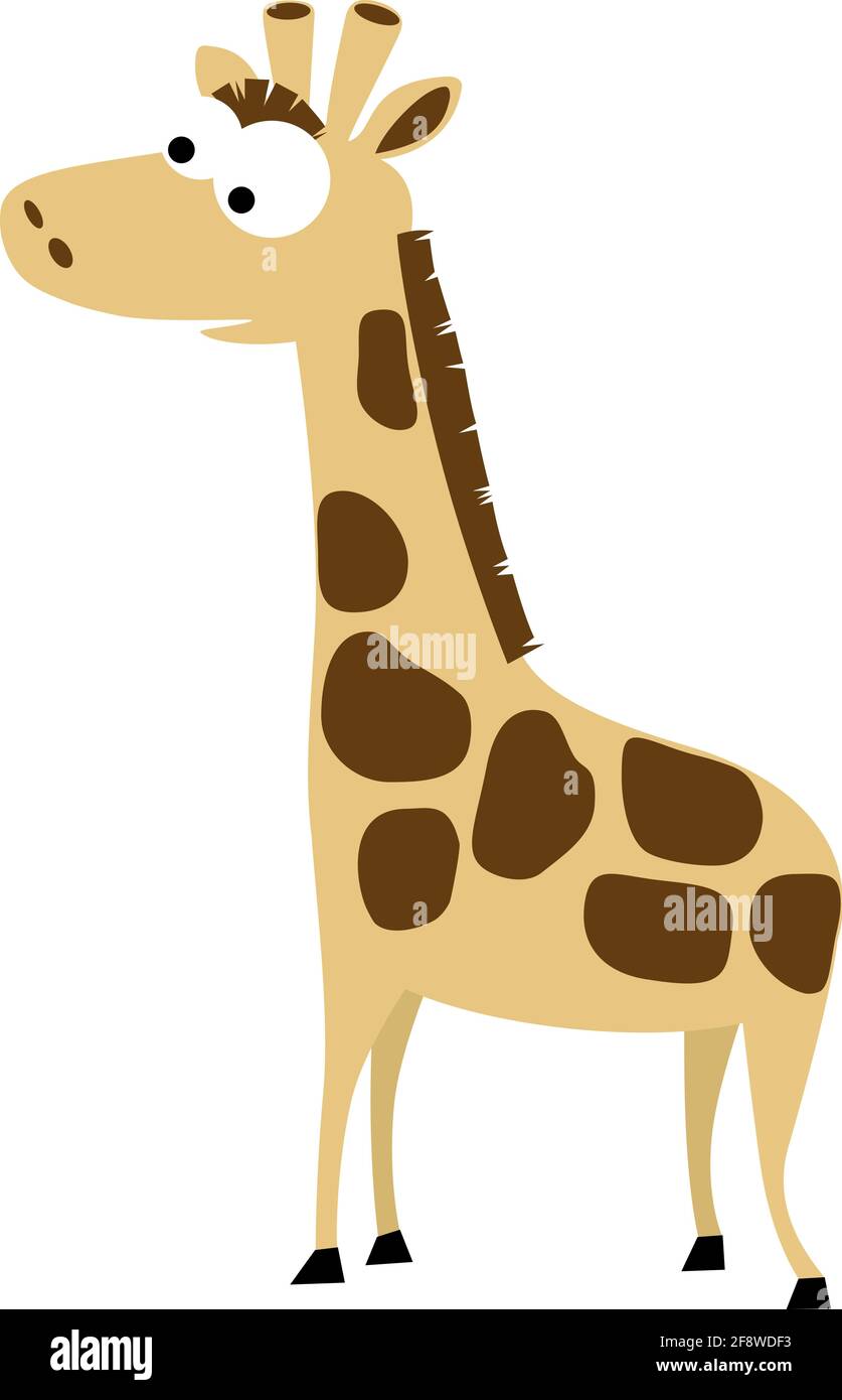 giraffe in cartoon style. flat isolated vector Stock Vector
