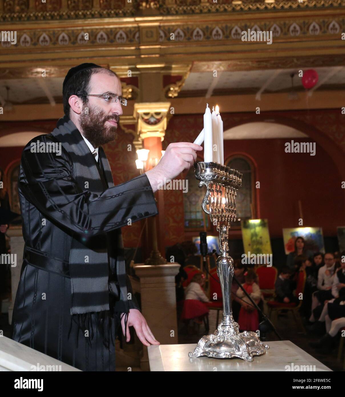 Cracow. Krakow. Poland. Tempel synagogue. Chanukah, the jewish festival
