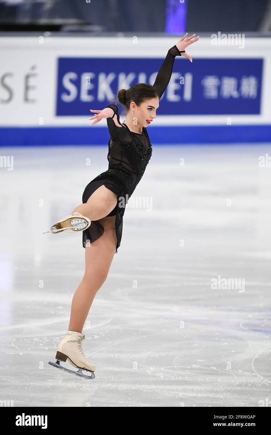 Anastasiia ARKHIPOVA UKR, during Ladies Short Program at the ISU World