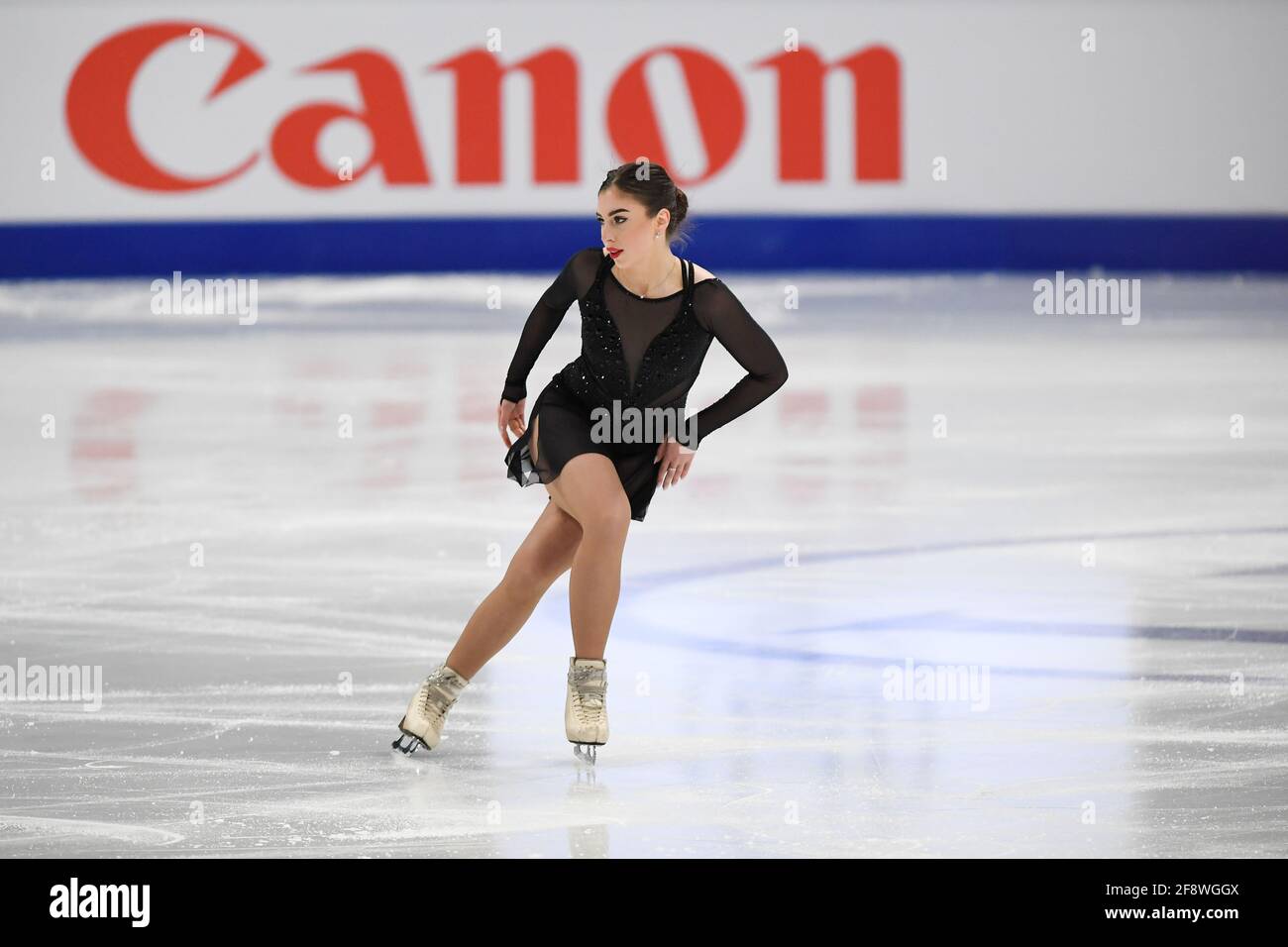 Anastasiia ARKHIPOVA UKR, during Ladies Short Program at the ISU World