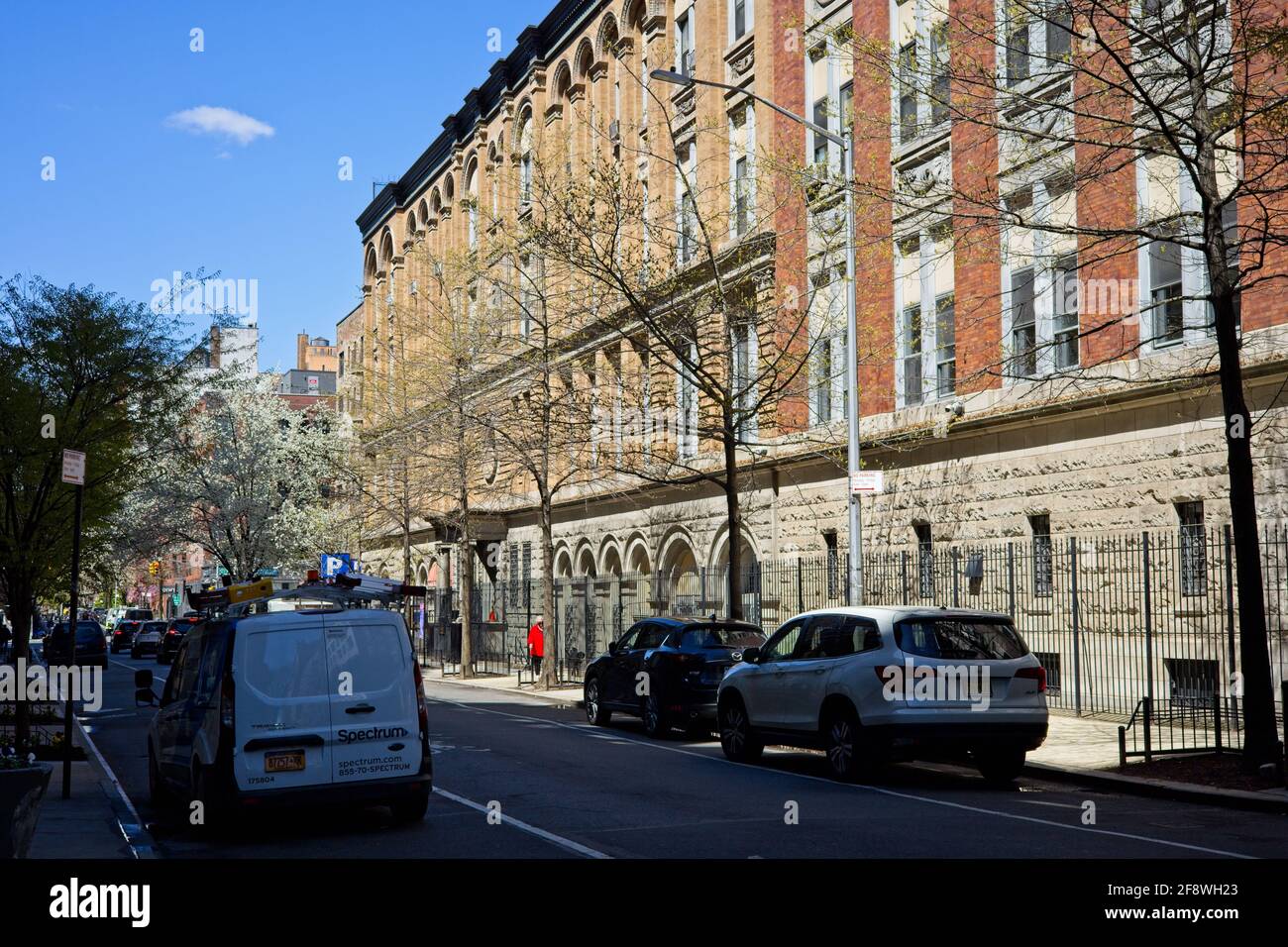 New York, NY, USA - April 14, 2021: St Francis Xavier High School on West 15th Street in Manhattan Stock Photo