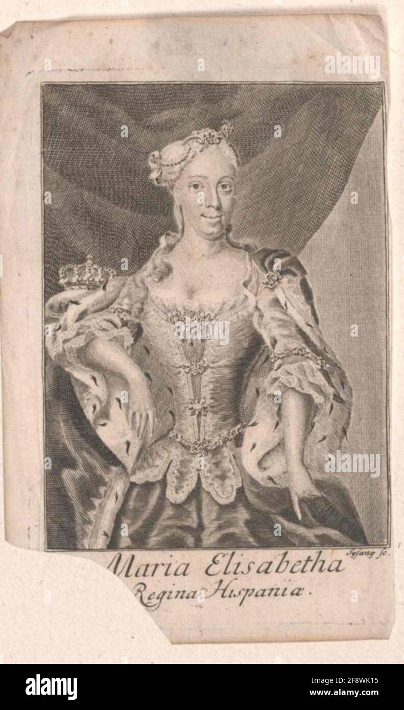 Elisabeth, Princess of Parma Farnese Stecher: Sysang, Johann Christoph Stock Photo