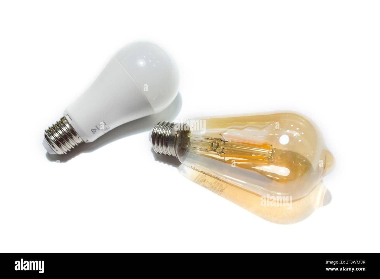 Electric diode light bulb, isolated on white studio background Stock