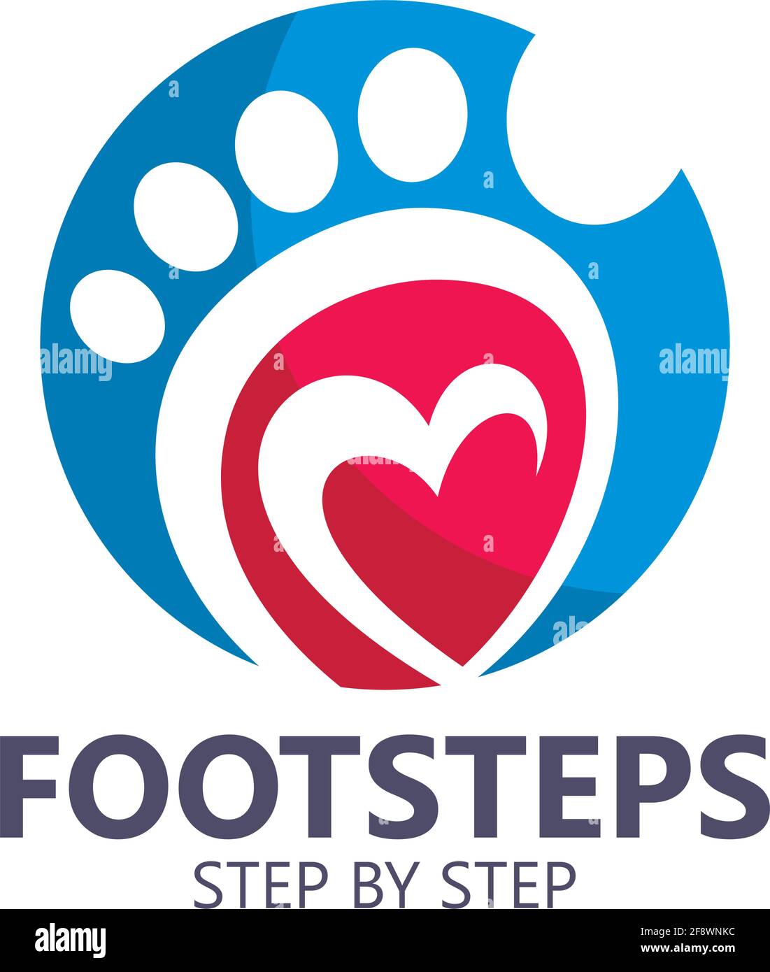 Logo design footsteps vector Stock Vector