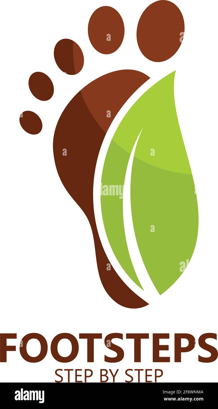 Logo design footsteps vector Stock Vector