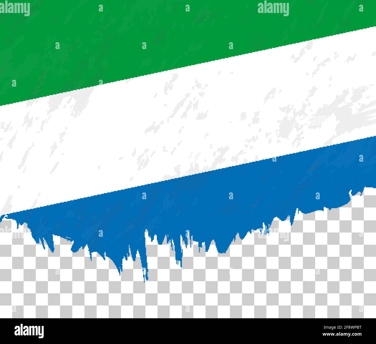 Grunge-style flag of Sierra Leone on a transparent background. Vector ...