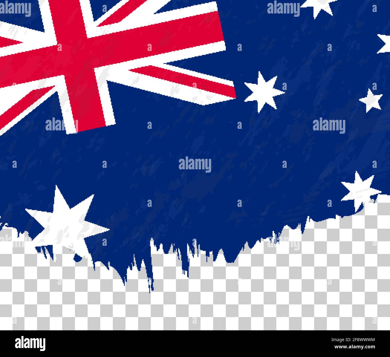 Grunge-style flag of Australia on a transparent background. Vector