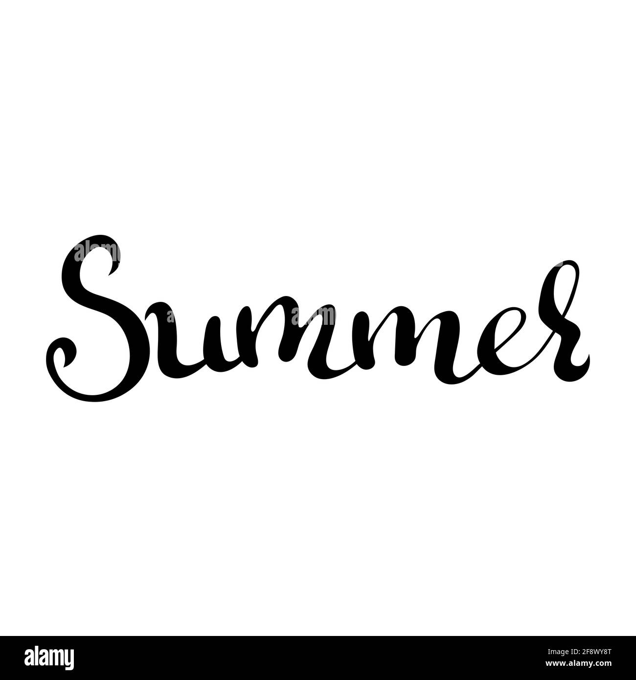 Summer hand drawn lettering vector illustration on white background